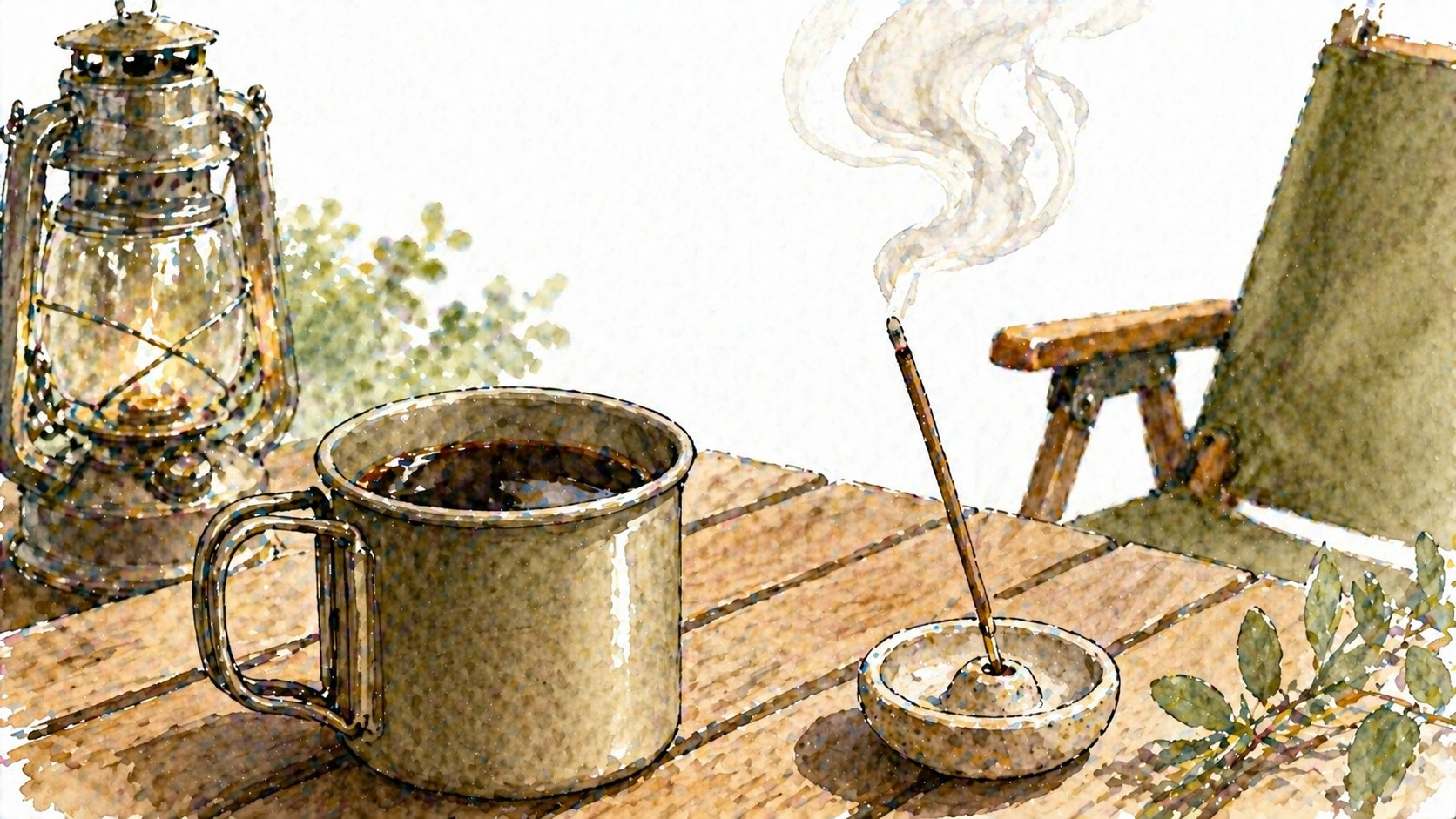 コーヒーとお香のチルタイム