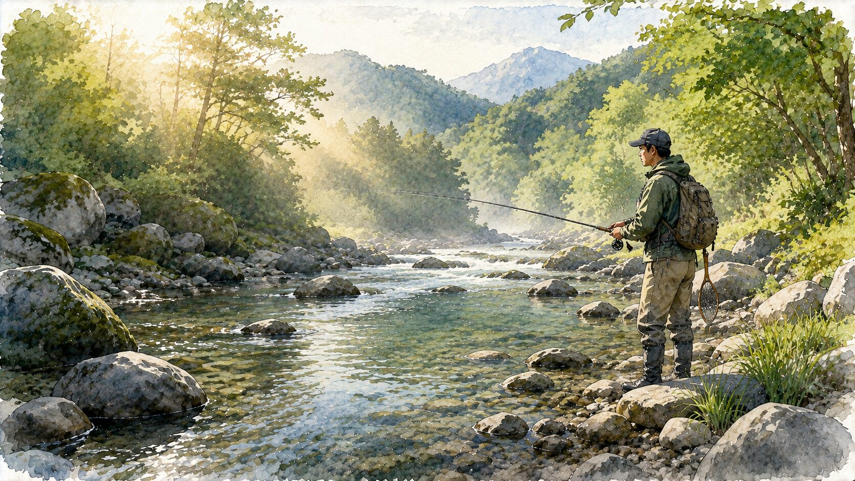 穏やかな渓流風景