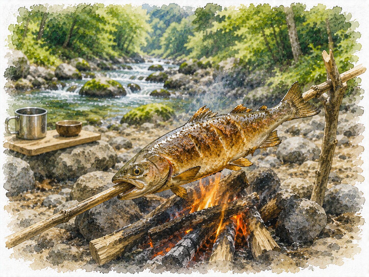 渓流魚の塩焼き