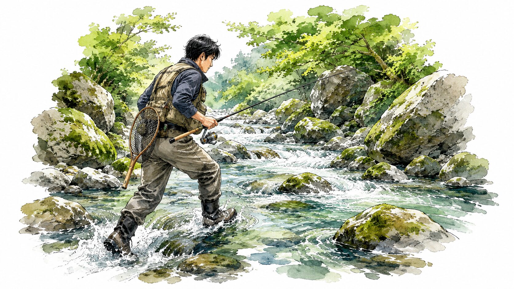 快適に釣り上がるアングラー