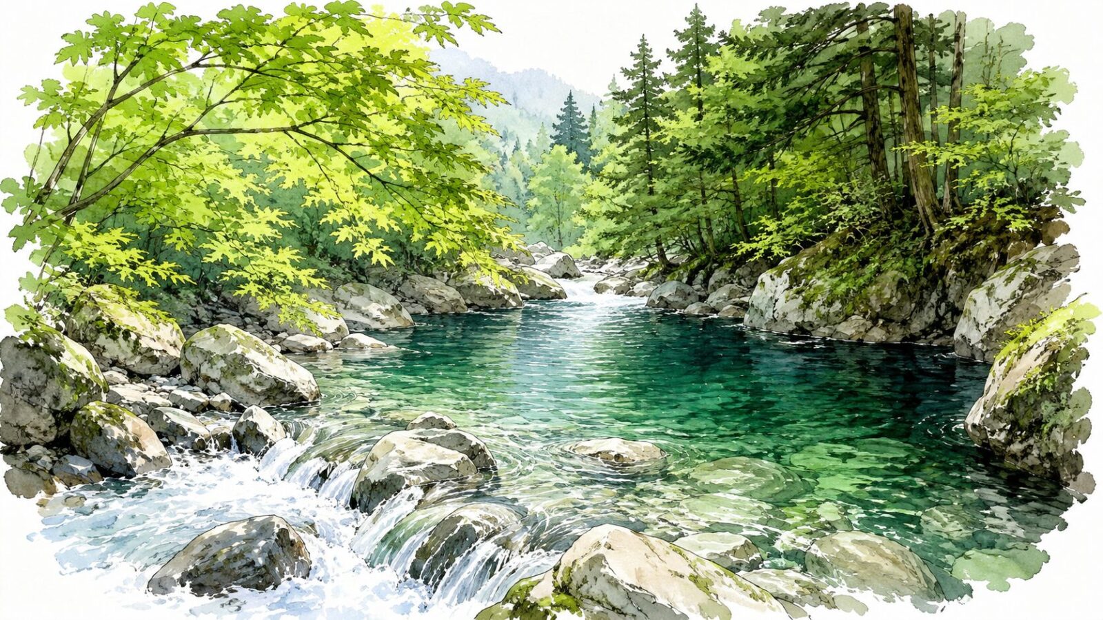 渓流の美しいポイント風景