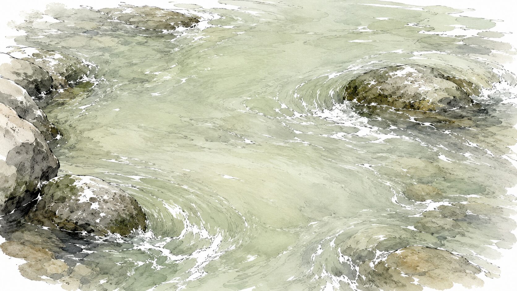 水が濁り始めた渓流のイメージ