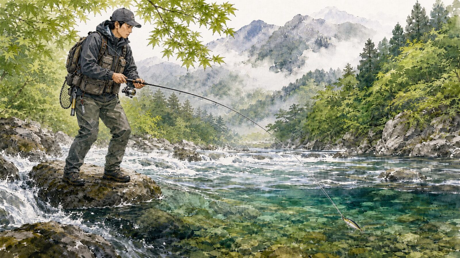 アユの友釣りの風景