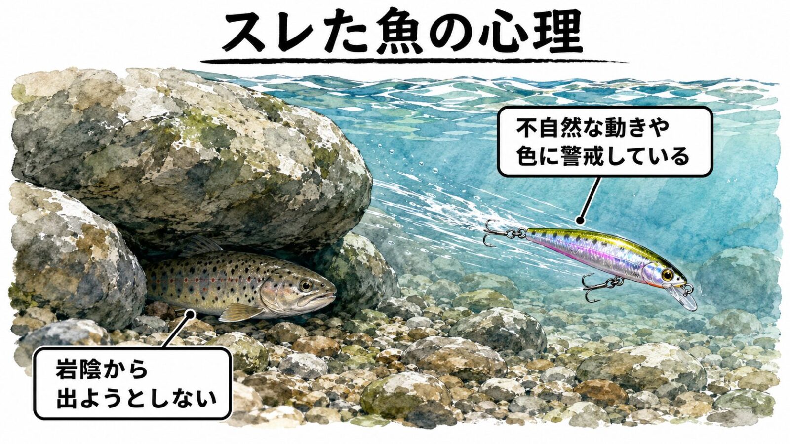 魚がスレている状態の心理図解