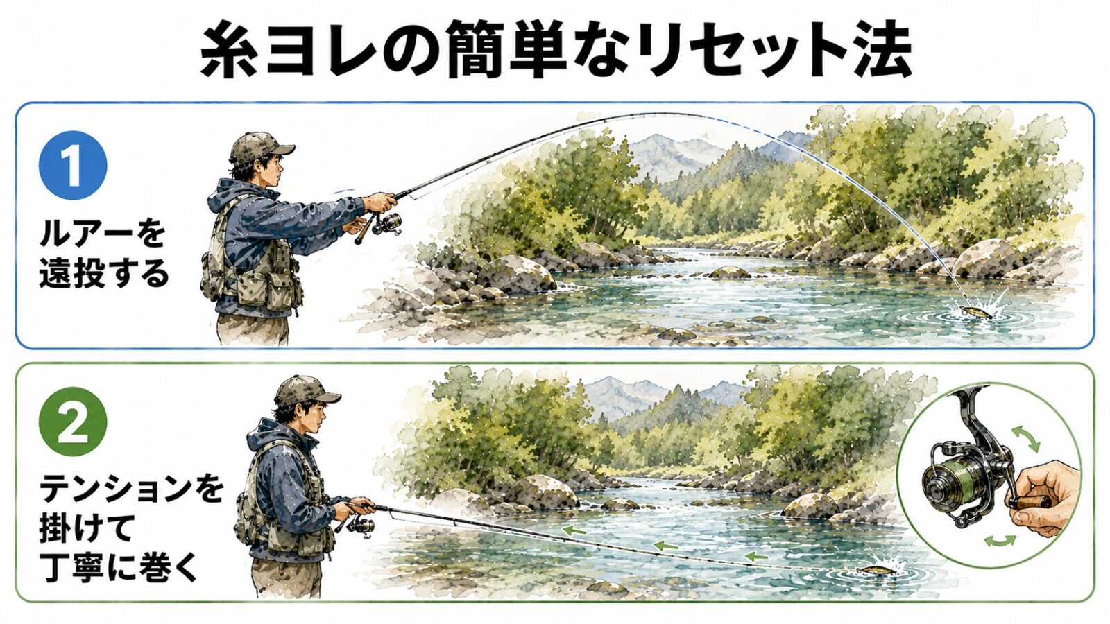 糸ヨレのリセット法の図解