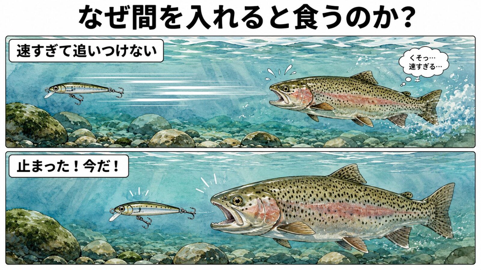 なぜ間を入れると食うのか？魚の心理の図解