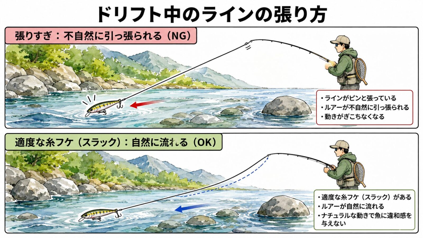 ドリフト中のラインの張り方の図解