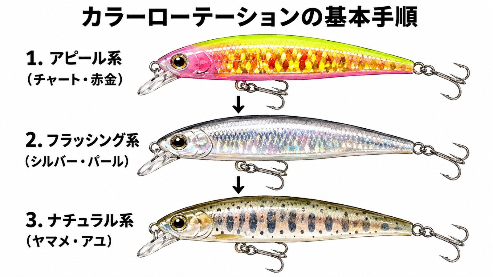 カラーローテーションの基本手順図解