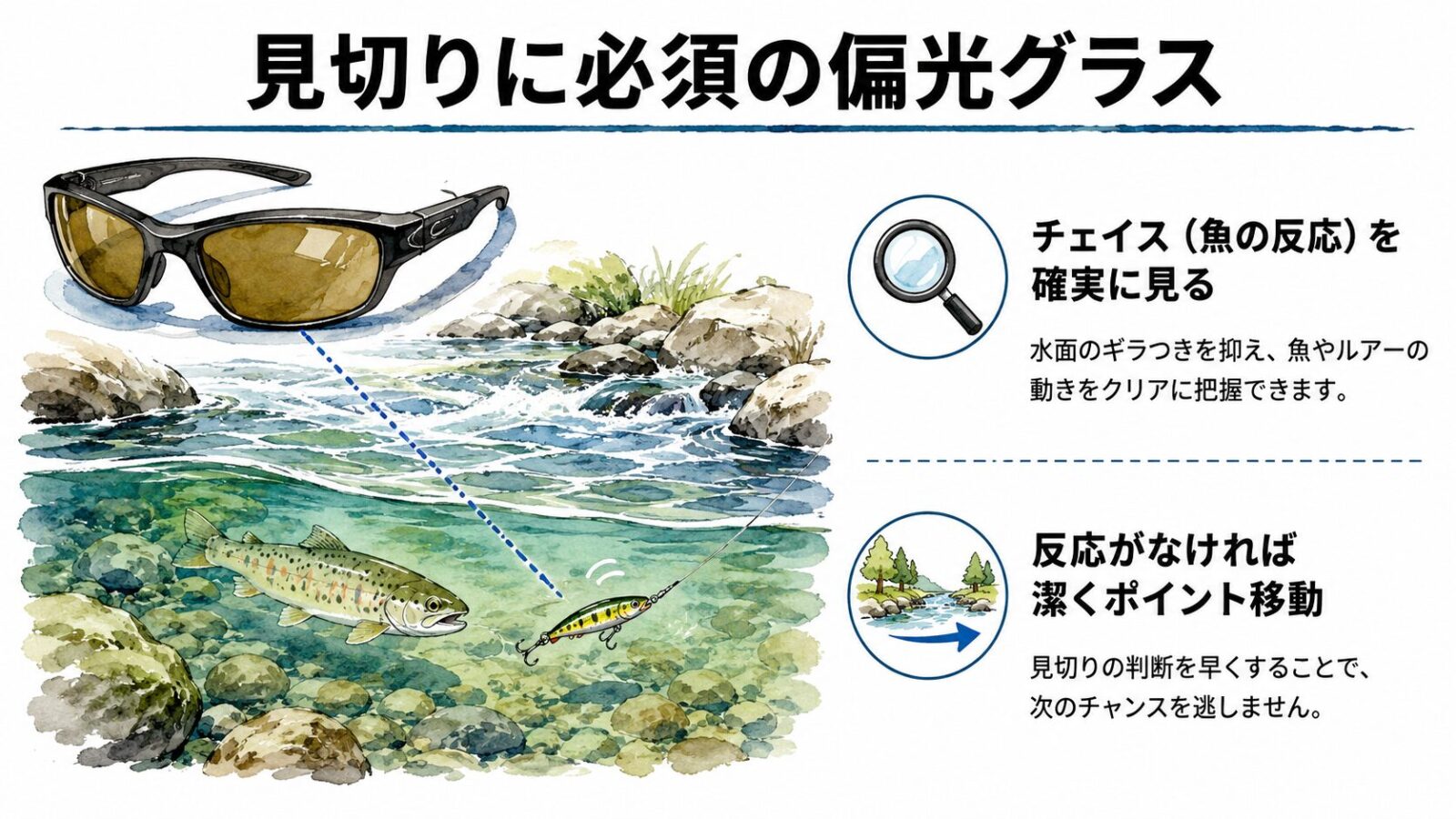 偏光グラスの重要性の図解