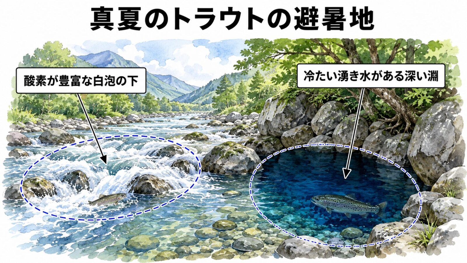 トラウトの避暑地の図解