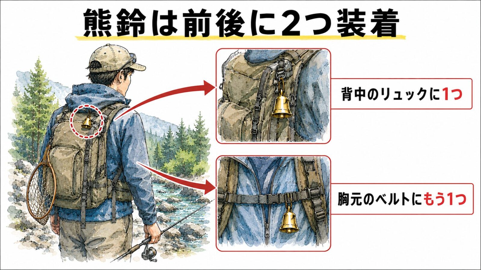 熊鈴の付け方図解