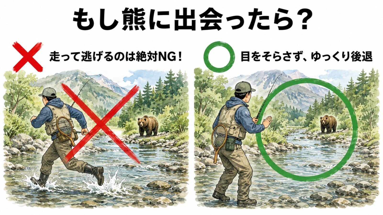 もし熊に出会ったら？の図解