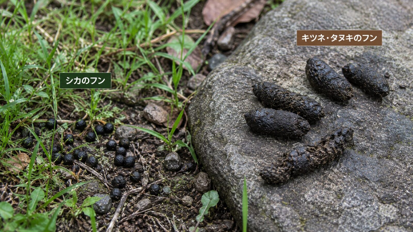 シカ・キツネ・タヌキのフン