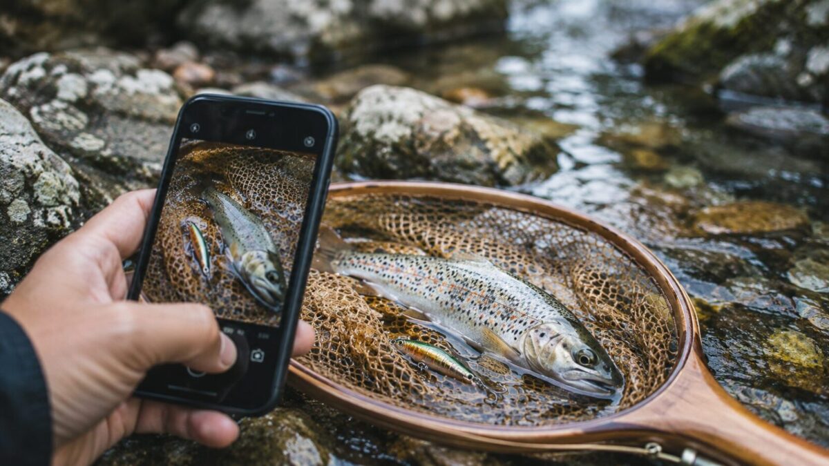 スマホで釣果を撮影（実写）