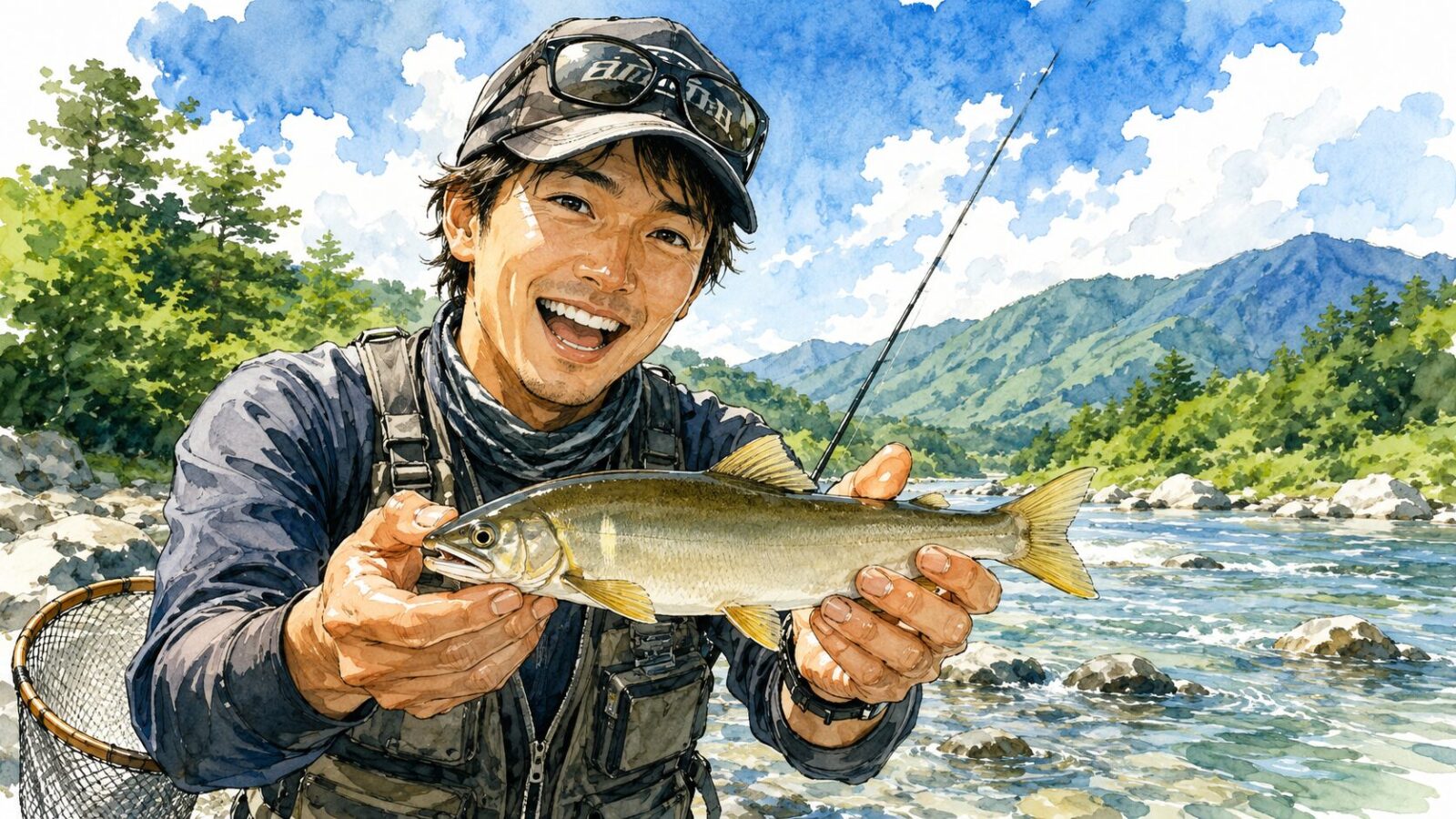 アユを釣り上げた感動