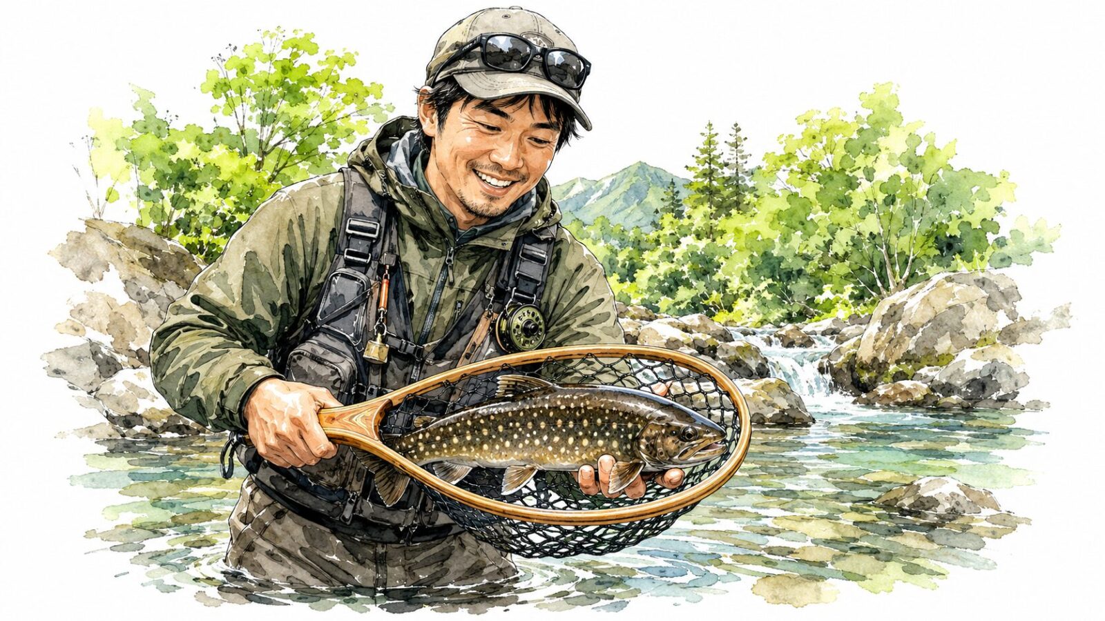 イワナを釣り上げた感動
