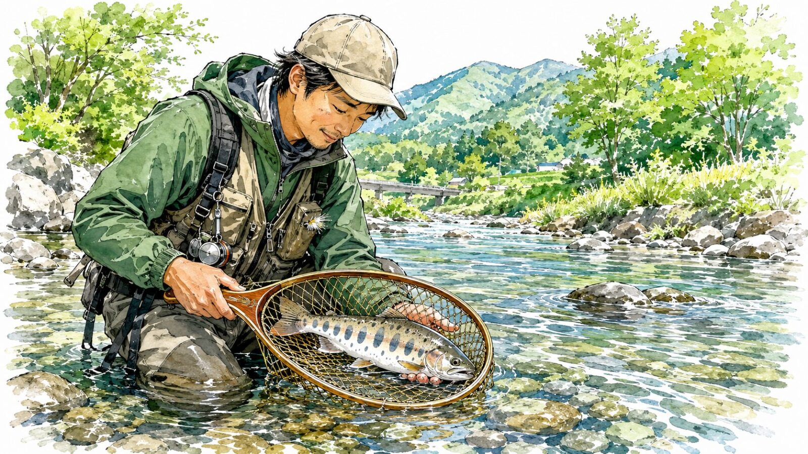 ヤマメを釣り上げた感動
