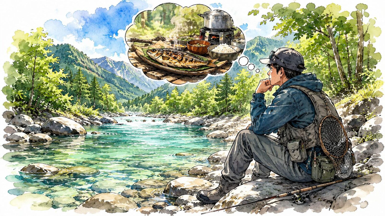 憧れの渓流飯を夢見るアングラー