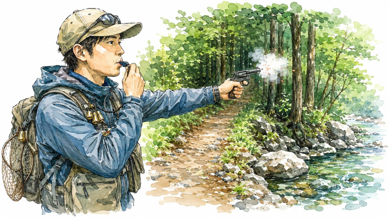 音を出して警戒させる姿