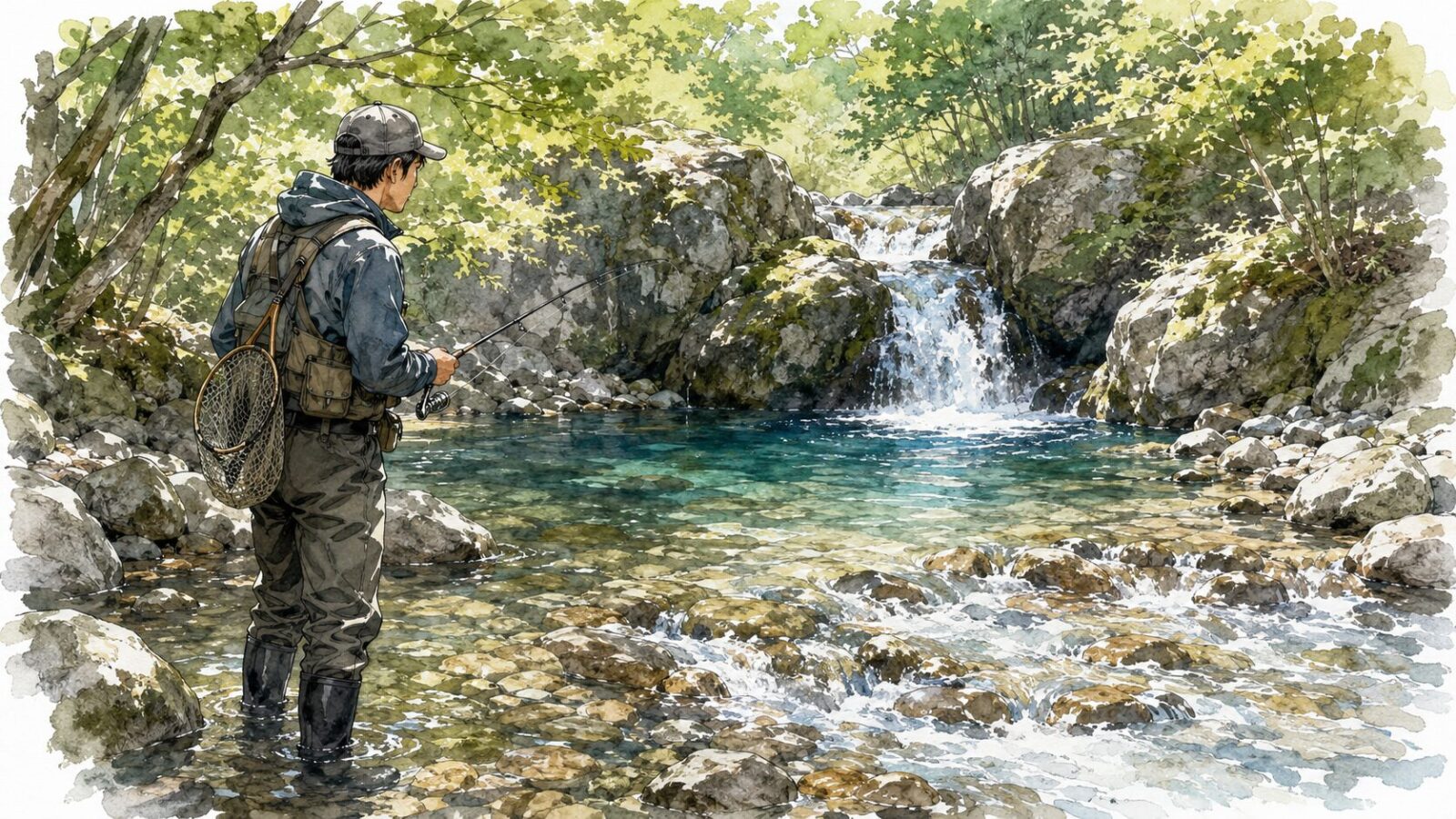 立ち位置を考えるアングラー
