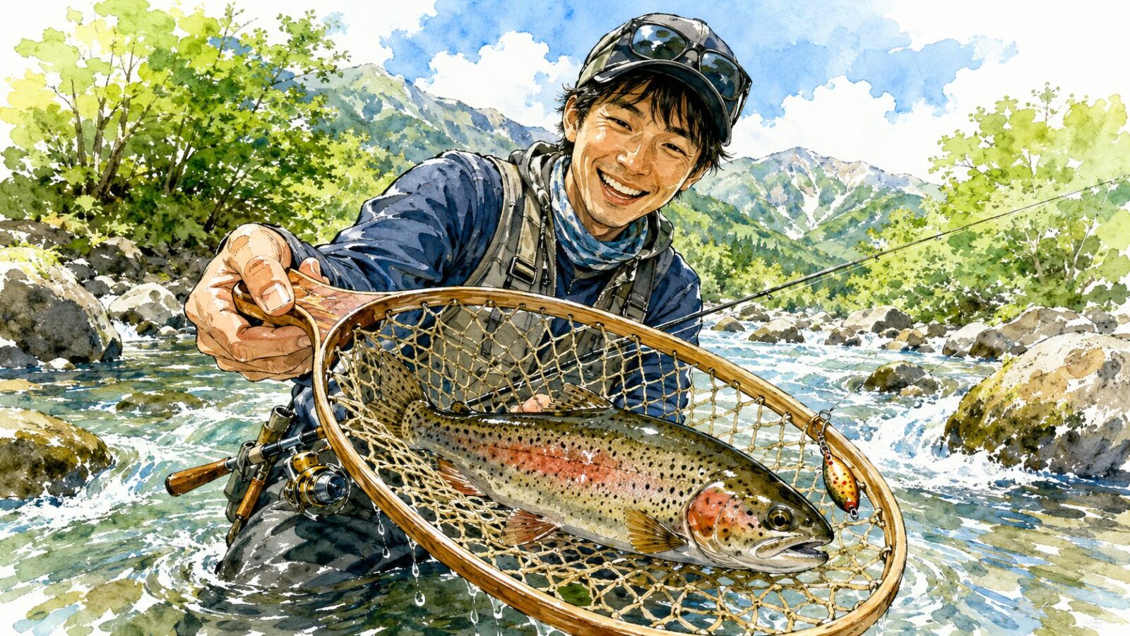スプーンで釣り上げた立派なトラウト