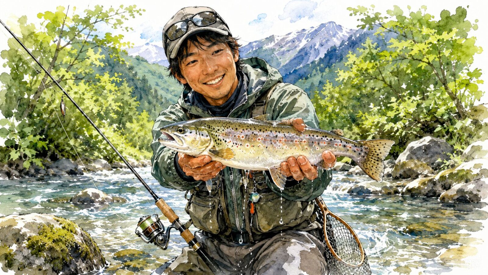 釣れたトラウトの喜び