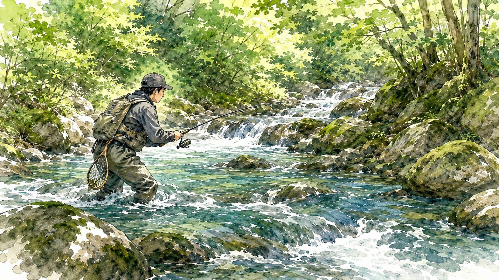 渓流（中流域）の風景