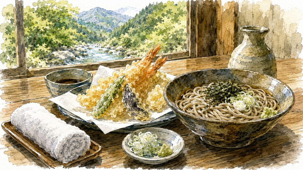 山のグルメと温泉