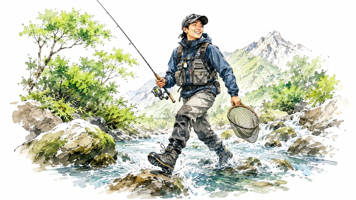 軽快に源流を進む姿